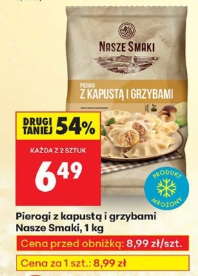 Pierogi z kapustą i grzybami Nasze Smaki 1 kg promocja w Biedronka