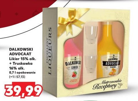 Likier truskawkowy + likier advocaat + 2 kieliszki Dalkowski promocja