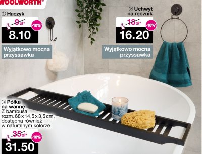 Uchwyt na ręcznik wyjątkowo mocna przyssawka promocja w Woolworth