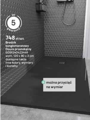 Brodzik konglomeratowy Douro prostokątny promocja w Castorama