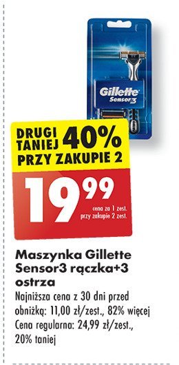 Maszynka do golenia + 3 wkłady Gillette sensor 3 promocja