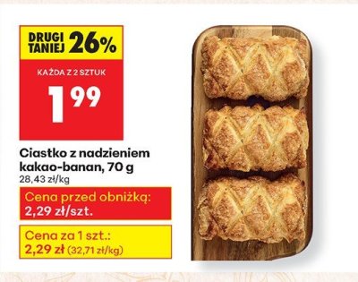 Ciastko z nadzieniem kakao-banan, 70 g promocja w Biedronka