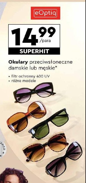 Okulary przeciwsłoneczne damskie Eoptiq promocja w Carrefour