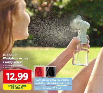Wentylator ręczny z rozpylaczem 350 ml Silvercrest promocja