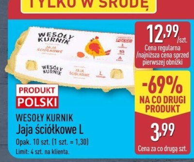 Jaja ściółkowe L WESOŁY KURNIK 10 szt. promocja w Aldi