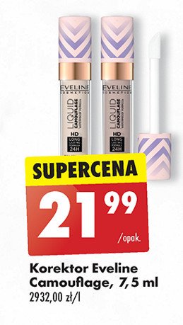 Korektor 01 light porcelain EVELINE COSMETICS LIQUID CAMOUFLAGE promocja