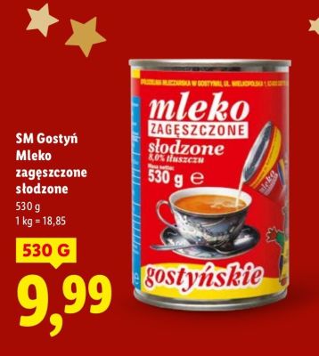 Mleko zagęszczone słodzone SM Gostyń promocja w Lidl