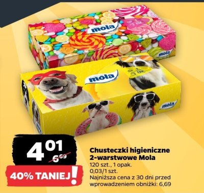 Chusteczki higieniczne 2-warstwowe  promocja w Netto