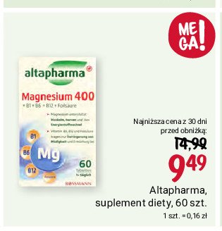 Magnez 400 i witaminy z grupy b Altapharma promocja