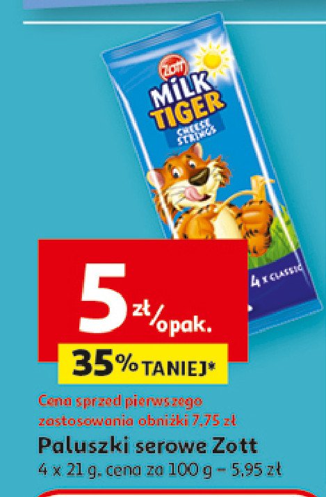 Ser mozzarella - paski Zott milk tiger promocja