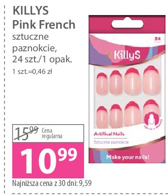 Sztuczne paznokcie pink french Killys promocja
