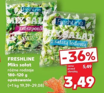 Sałata Mix FreshLine różne rodzaje promocja w Kaufland