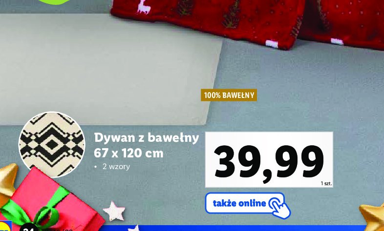 Dywan z bawełny 67 x 120 cm promocja