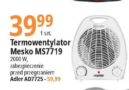 Termowentylator ad7725b czarny Adler promocja
