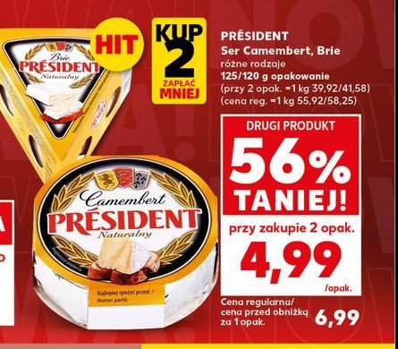 Ser pleśniowy camembert naturalny President promocja w POLOmarket