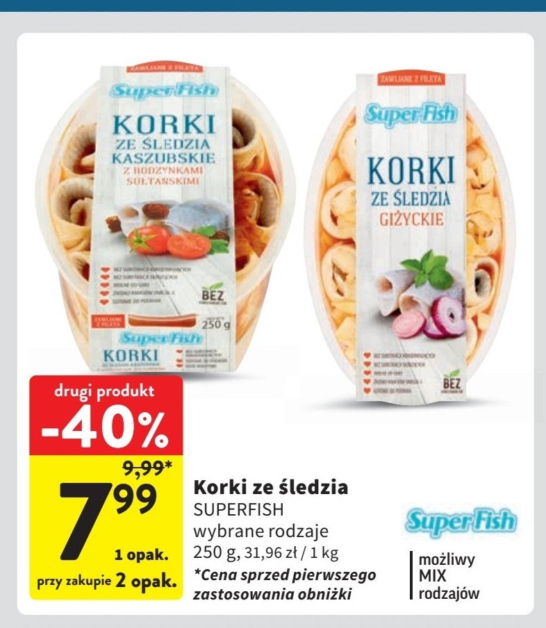 Korki śledziowe giżyckie Superfish promocja