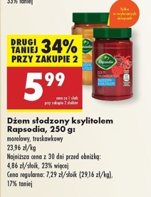D偶em s艂odzony ksylitolem truskawkowy Rapsodia promocja