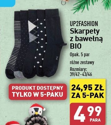 Skarpety męskie Up2fashion promocja w Aldi