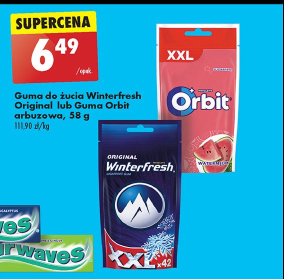 Guma do żucia original saszetka Winterfresh xxl promocja