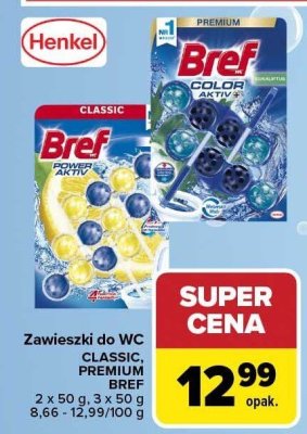 Zawieszki do WC Premium 2x50 g, 3x50 g BREF promocja w Carrefour