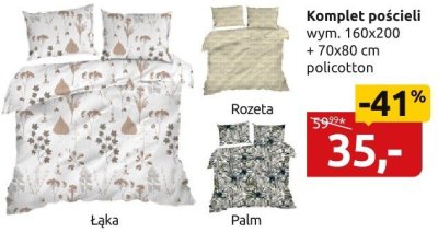 Komplet pościeli wym. 160x200 + 70x80 cm policotton Łąka promocja w Black Red White