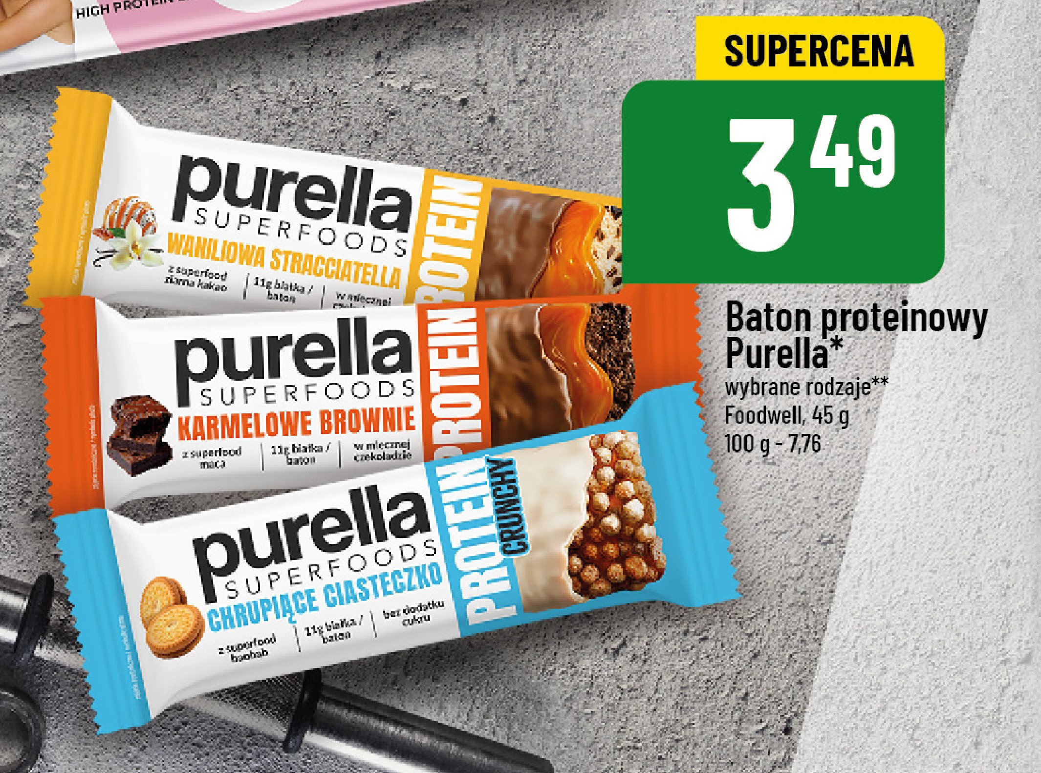 Baton wanilia straciatella Purella superfoods Purella food promocja