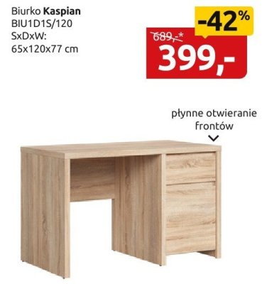 Biurko Kaspian BIU1D1S/120 promocja w Black Red White
