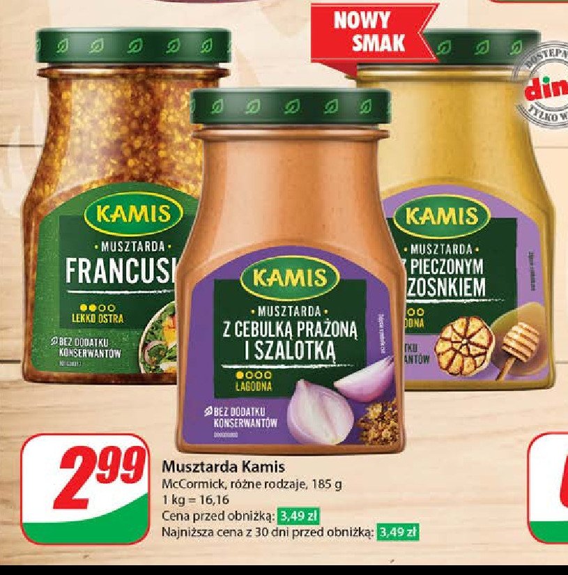 Musztarda z pieczonym czosnkiem Kamis promocja w Dino