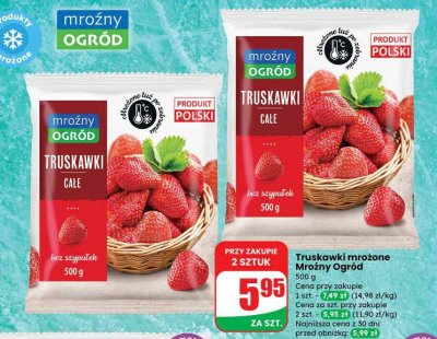 Truskawki mrożone całe Mroźny Ogród promocja w Dino