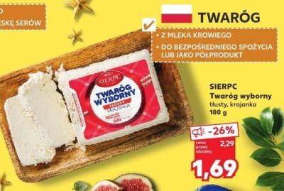 Twaróg wyborny tłusty, krajanka 100 g promocja w Kaufland
