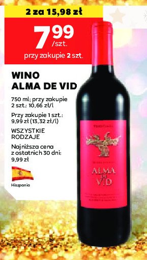 Wino Alma de vid promocja w Stokrotka