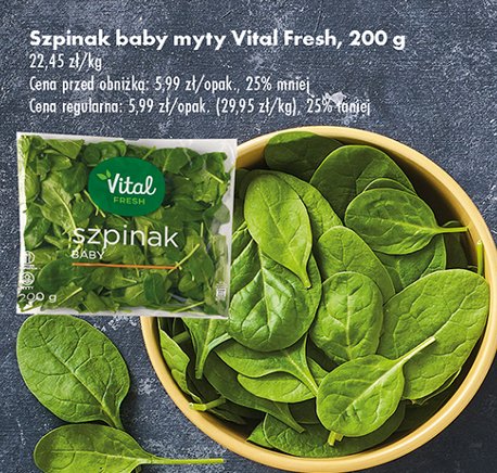 Szpinak baby Vital fresh promocja w Biedronka