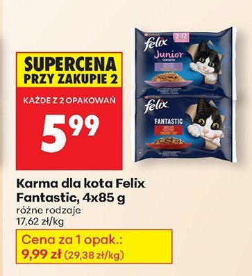 Karma dla kota Felix Junior, 4x85 g promocja w Biedronka