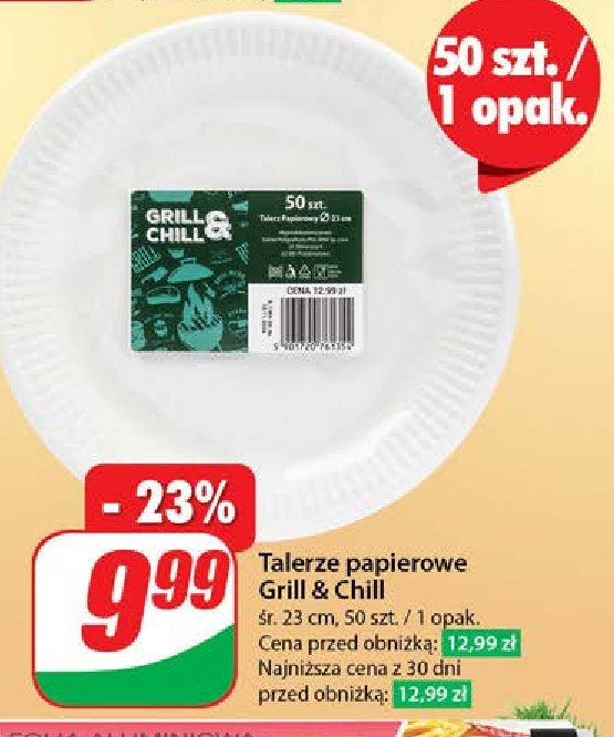 Talerze papierowe 23 cm Grill & chill promocja