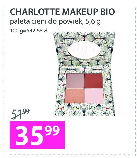 Paleta cieni do powiek fioletowa Charlotte makeup bio promocja