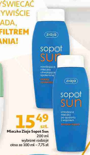 Mleczko utrwalające opaleniznę Ziaja sopot sun promocja