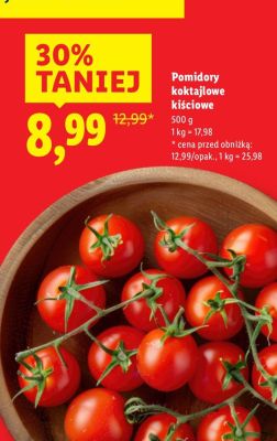 Pomidory koktajlowe kiściowe 500 g promocja w Lidl