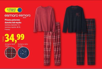 Piżama polarowa damska Esmara promocja w Lidl