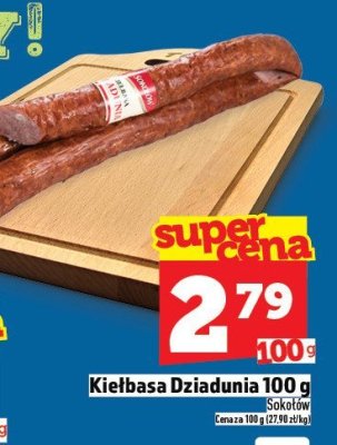 Kiełbasa Kiełbasa Dziadunia 100 g Sokołów promocja w TOPAZ