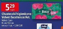 Chusteczki higieniczne Velvet Excellence/Art promocja w Leclerc
