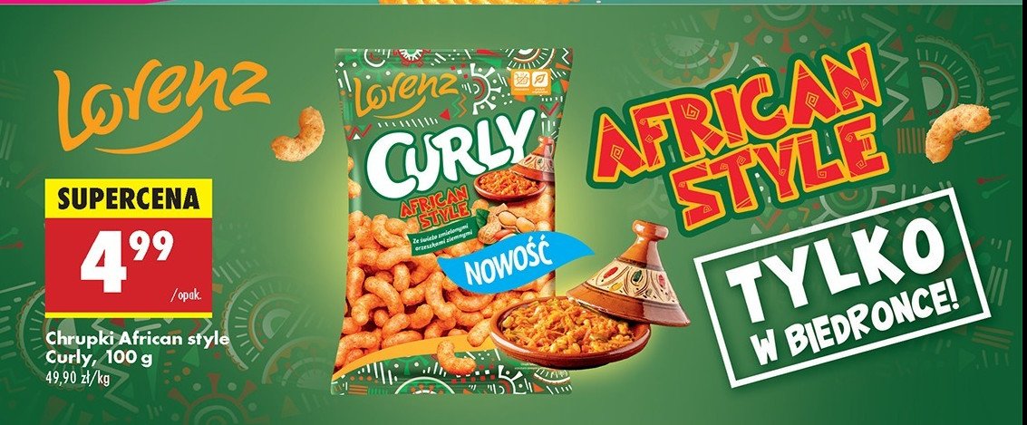 Chrupki african style Lorenz curly promocja w Biedronka