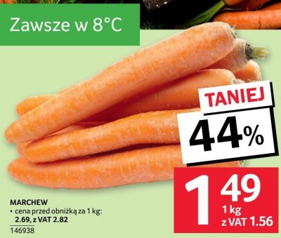 Marchew cena przed obniżką za 1 kg: 2.69, z VAT 2.82 promocja w Selgros
