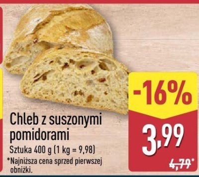 Chleb z suszonymi pomidorami promocja w Aldi