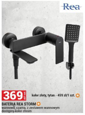 Bateria REA STORM wannowa czarna z zestawem wannowym dostępny kolor chrom promocja w Merkury Market