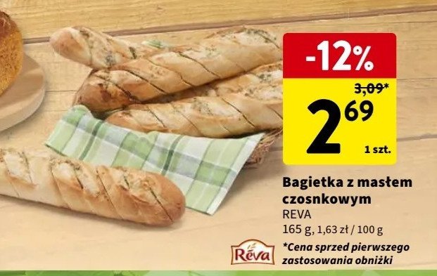 Bagietka z masłem czosnkowym Reva promocja w Stokrotka