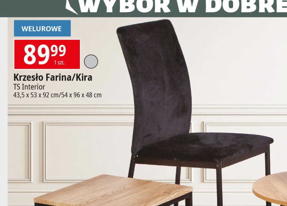 Krzesło welurowe farina Ts interior promocja