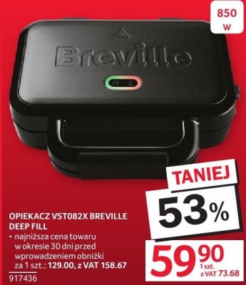 Opiekacz VST082X BREVILLE DEEP FILL promocja w Selgros