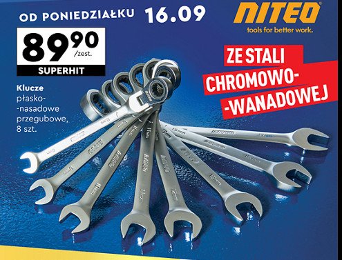 Klucze płasko-oczkowe Niteo tools promocja