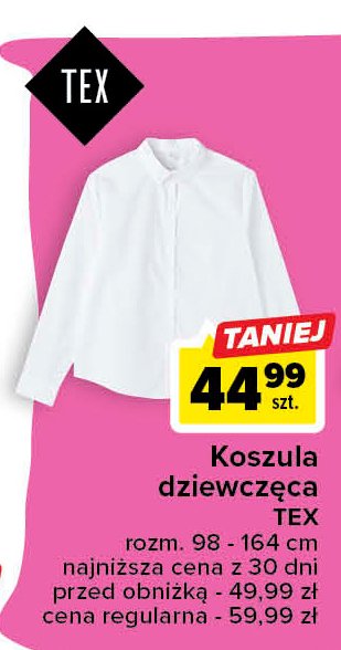 Koszula dziewcz臋ca 98-164 cm Tex promocja