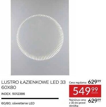 Lustro  łazienkowe LED 33 60X80 promocja w Abra Meble